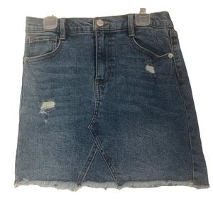 Cat & Jack Girl’s Blue Denim Jean Skirt Raw Hem